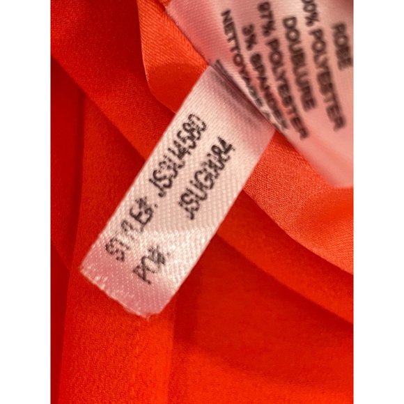 Jessica Simpson Red Hi/Lo Midi Dress 6 Peek-a-Boo Neckline Rounded Sleeveless - Picture 12 of 13